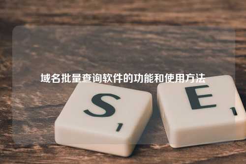 域名批量查询软件的功能和使用方法