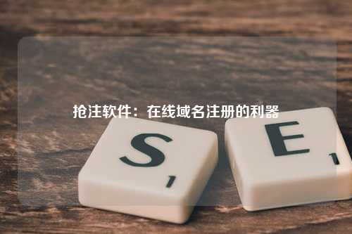 抢注软件：在线域名注册的利器