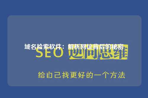 域名检索软件：解析网址背后的秘密