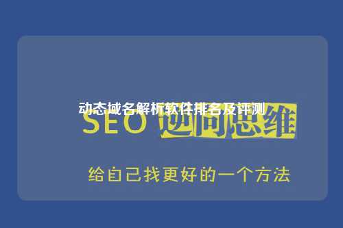 动态域名解析软件排名及评测